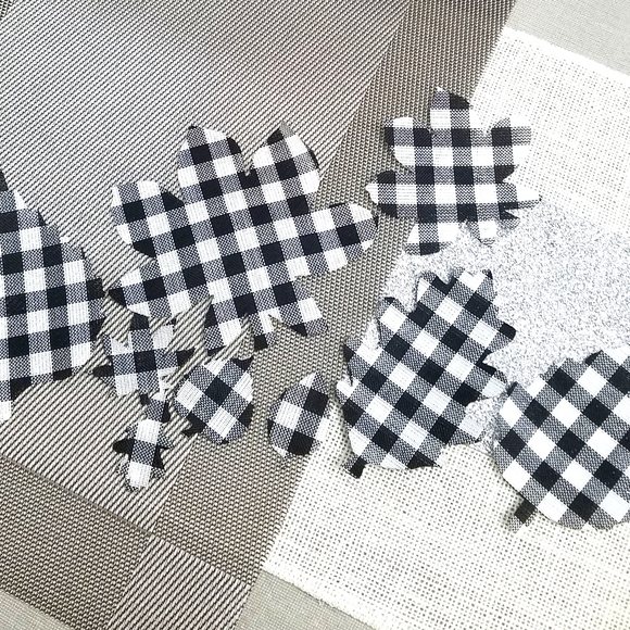 Buffalo plaid leaf cut outs